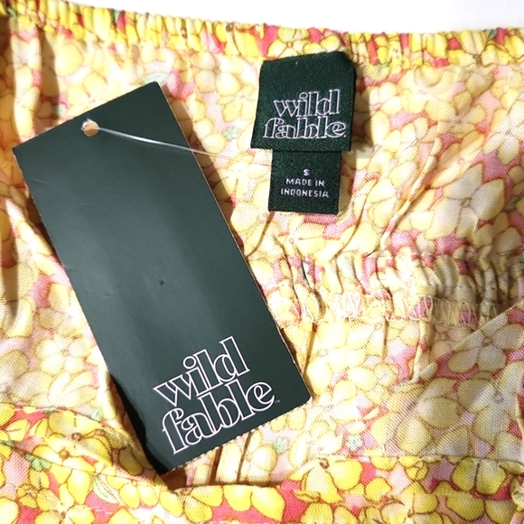 Wild Fable Vibrant Yellow Floral Sleeveless Dress Size Small NEW - Picture 5 of 7